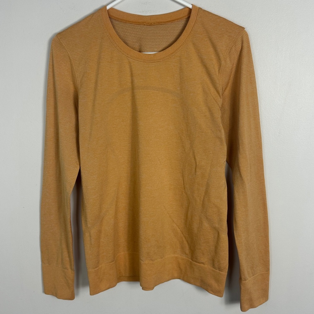 Lululemon Swiftly Tech Long Sleeve Mustard Yellow Gold Womens Size 6 Running Top